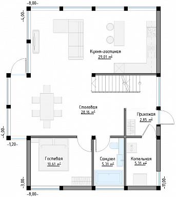 SCANDI 142 / План 1 этажа