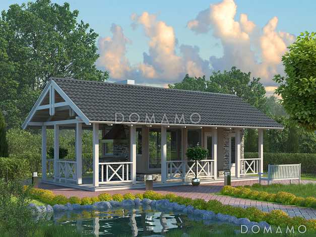 Проект беседки с комнатой отдыха и санузлом