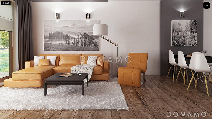 Проект простого компактного одноэтажного дома из газобетона с тремя спальнями