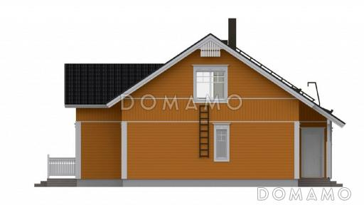 Проект каркасного дома с двумя спальнями на мансардном этаже / Фасад 3