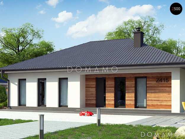 Проект компактного одноэтажного дома из газобетона с тремя спальнями и светлой просторной гостиной