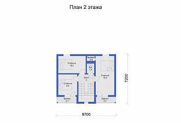 Дом с объединенной кухней-гостиной и большой террасой / План мансардного этажа
