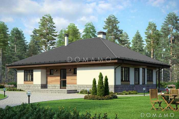 Проект каркасного одноэтажного дома