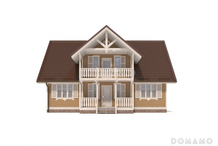 Проект каркасного дома с гардеробной комнатой