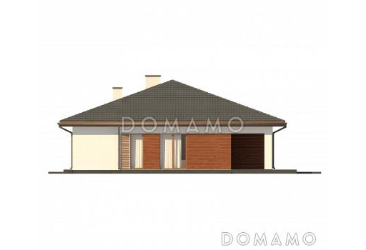 Проект одноэтажного дома из газобетона с тремя спальнями и кабинетом / Фасад 4