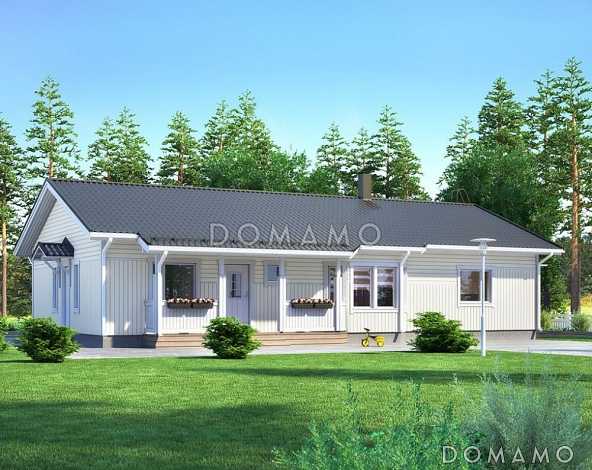 Проект каркасного дома с просторной кухней