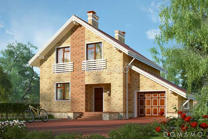 Проект дома из пеноблоков с французскими балконами