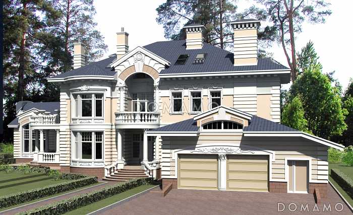 Проект кирпичного дома с бассейном