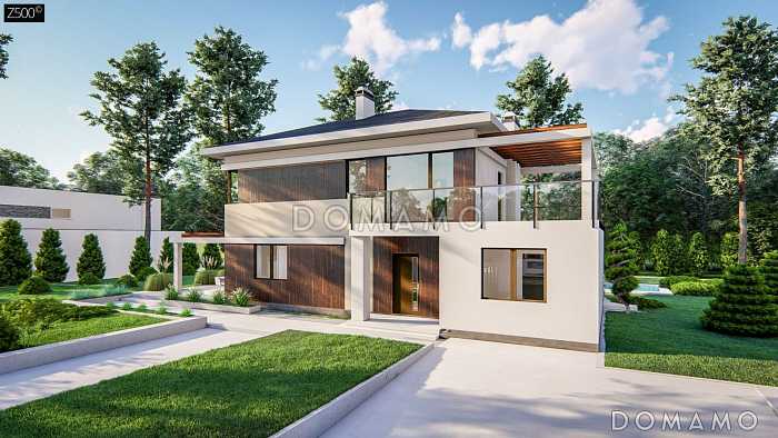 Проект двухэтажного дома из кирпича с сауной, адаптированный для сейсмозоны