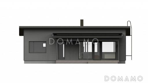 Проект одноэтажного каркасного дома с односкатной крышей / Фасад 1