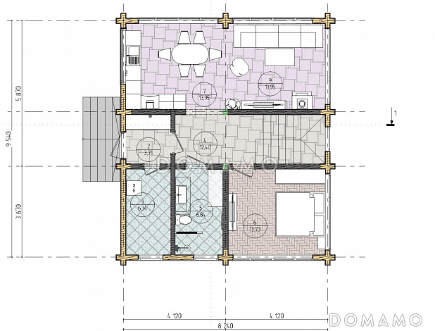ГРИНВУД 150 / План 1 этажа