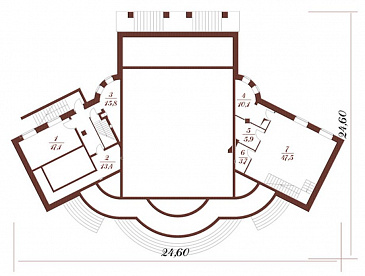 Проект дома с колоннами и балконом / План цокольного этажа