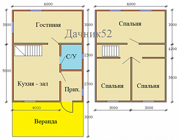 Проект каркасного дома Кремёнки 23 / План 2 этажа