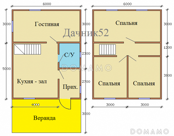 Проект каркасного дома Кремёнки 23 / План 2 этажа