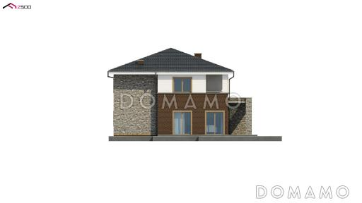 Проект загородного дома с комнатой отдыха, сауной, террасами, кладовой / Фасад 4