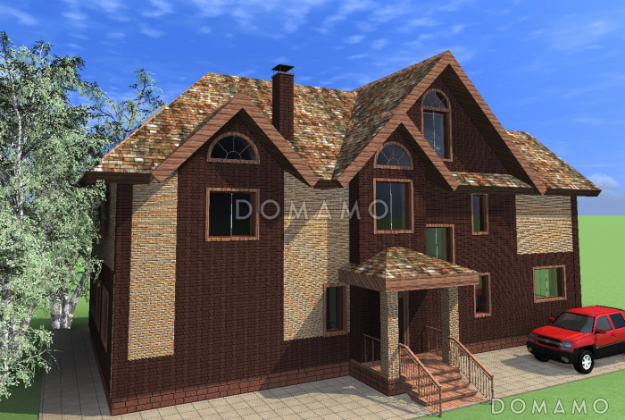 Проект коттеджа с большой гостиной