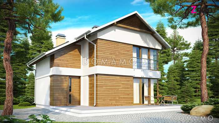 Проект компактного двухэтажного дома из кирпича с тремя спальнями