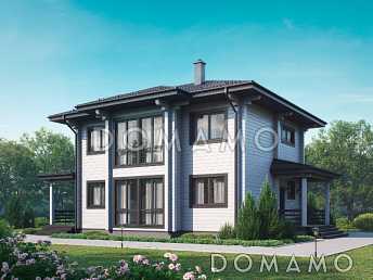 Проект двухэтажного дома с террасой, кладовой, двумя детскими спальнями