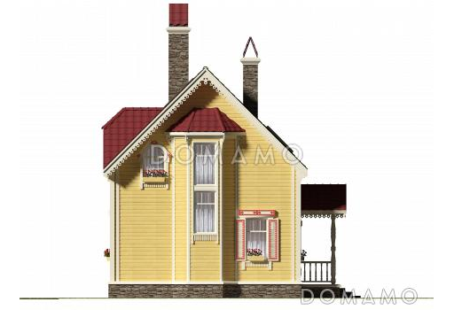 Проект экономичного дома из бруса / Фасад 4