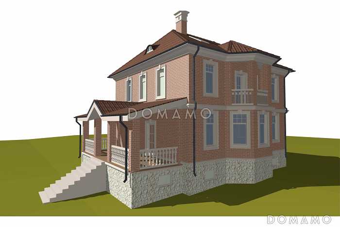 Проект классического коттеджа 10х10 с подвалом