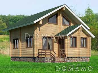 Проект дачного дома с мансардой до 100 м. кв. из клееного бруса