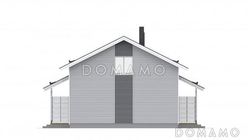 Проект двухэтажного каркасного дома с большими окнами в гостиной / Фасад 1
