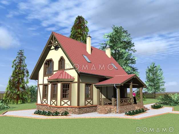 Проект компактного коттеджа в стиле фахверк